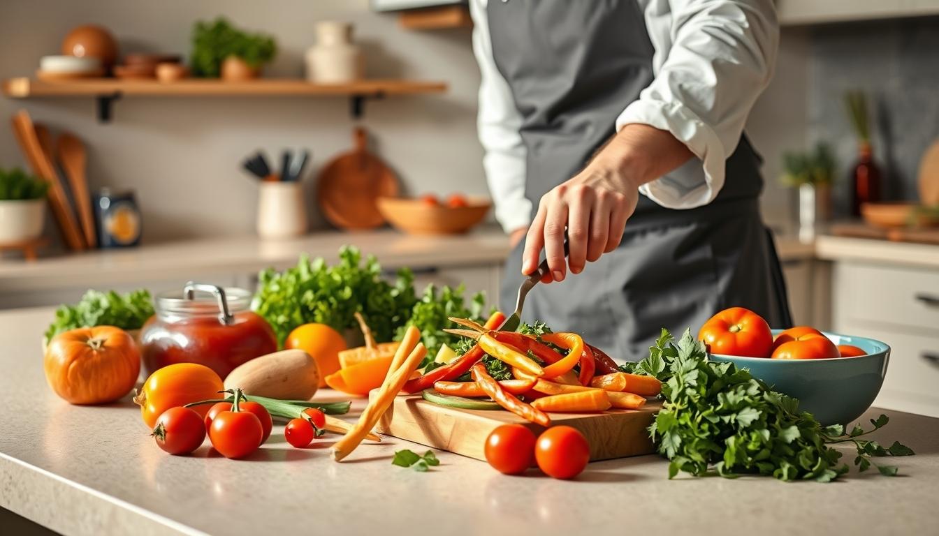 Fresh ingredients for healthy home cooking